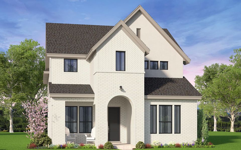 Representative exterior photo of a completed home built from the Fairfield by Brookfield Residential in 40' Traditional Homes at The Grove Frisco, Frisco, TX (Image 5).