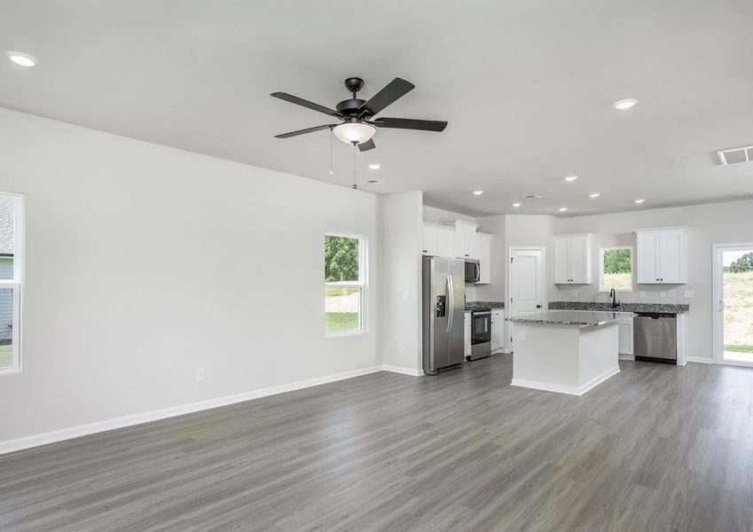 Angled view of the kitchen