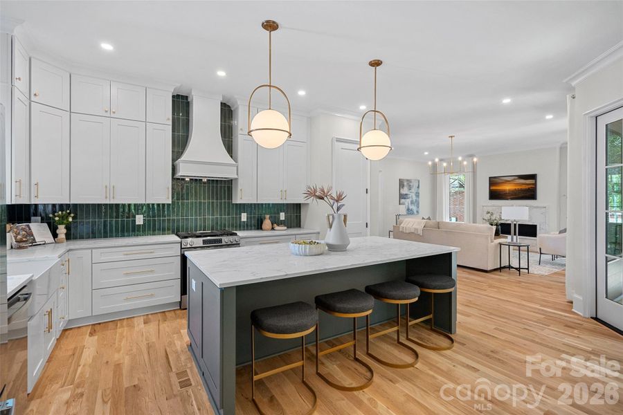 Striking tiled backsplash