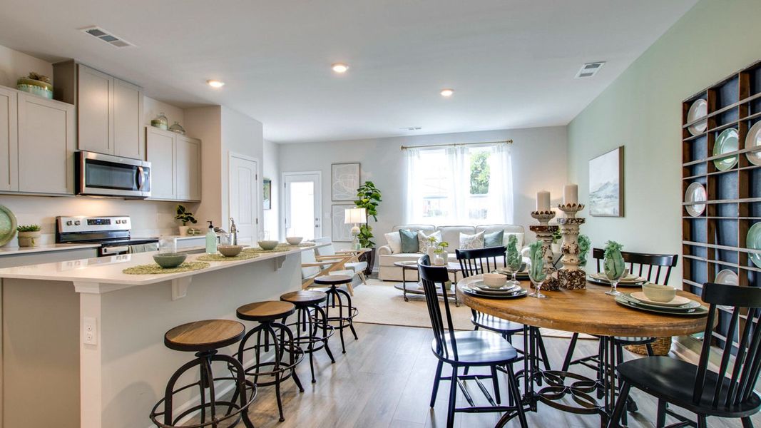 Furnished interior view inside a new home in River Landing Townhomes, Murfreesboro (Image 11). Furnished interior view inside a new home in River Landing Townhomes, Murfreesboro (Image 11).