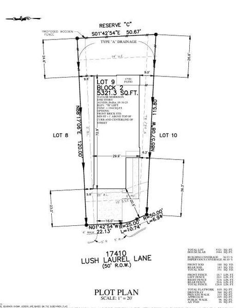 17410 Lush Laurel Lane Preliminary Plot Plan 17410 Lush Laurel Lane Preliminary Plot Plan