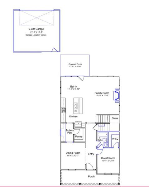 2D floor plan layout of this home in Six Oaks, Summerville, SC (Image 5).
