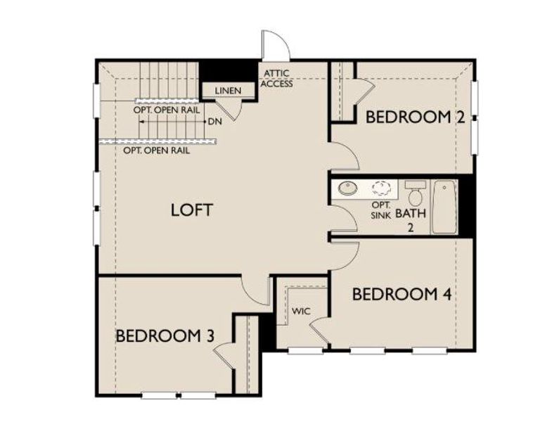 2D floor plan layout of this home in Patterson Ranch, Georgetown, TX (Image 6).