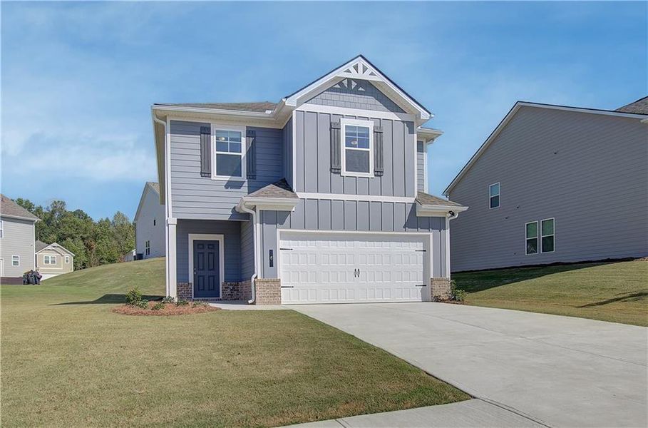 Front exterior of a new home in Chapel Hill, Newnan, GA, highlighting curb appeal (Image 15).