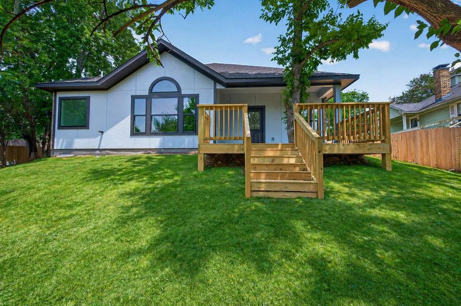 Oversized backyard offering space, privacy, and endless possibilities for outdoor living.