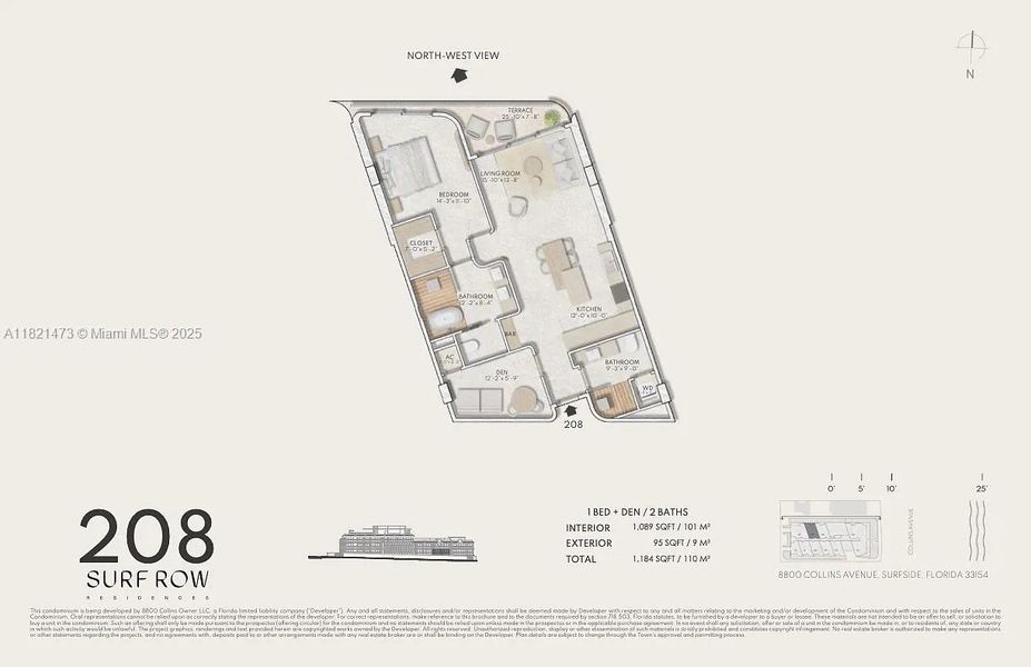 2D floor plan layout of this home in , Surfside, FL (Image 3).