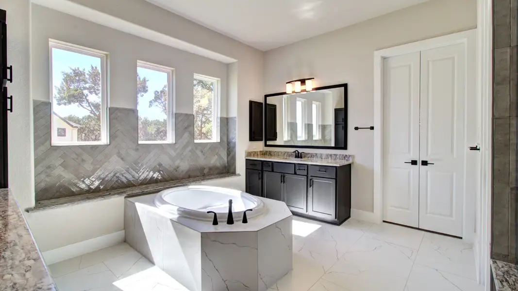 Furnished interior view inside a new home in Verandas at the Rim, San Antonio (Image 28). Furnished interior view inside a new home in Verandas at the Rim, San Antonio (Image 28).