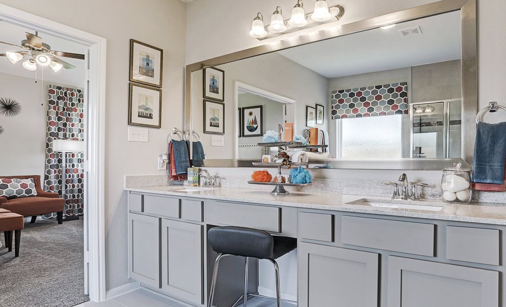 Double sinks in owner's bath