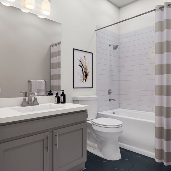 Representative furnished interior of a home built from the Fairfield by Tri Pointe Homes in Lagos Reserve, Manor (Image 17).