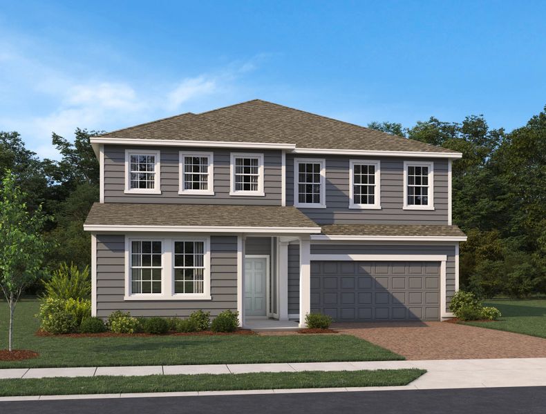 Representative exterior photo of a completed home built from the Duval II by Ashton Woods in Ardisia Park Estate, New Smyrna Beach, FL (Image 27).