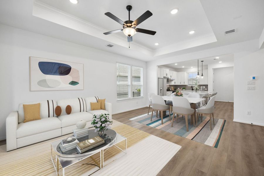 Furnished interior view inside a new home in Del Webb in Chambers Creek, Willis (Image 15).