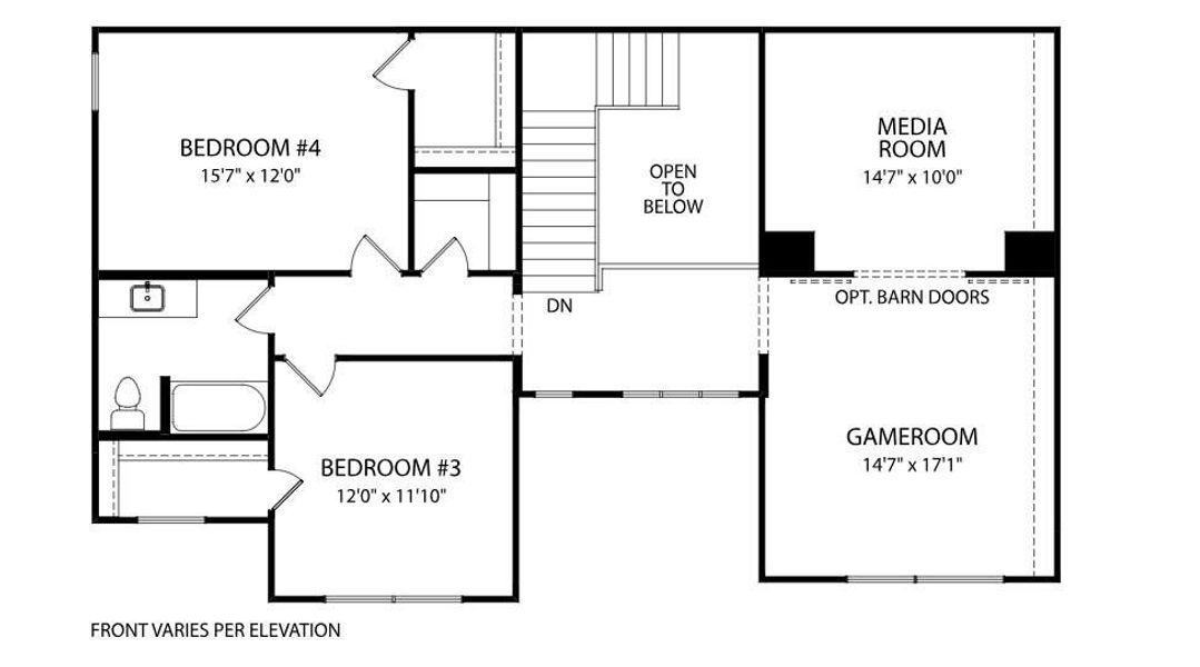 2D floor plan layout of this home in Austin Point Showcase, Richmond, TX (Image 6). 2D floor plan layout of this home in Austin Point Showcase, Richmond, TX (Image 6).