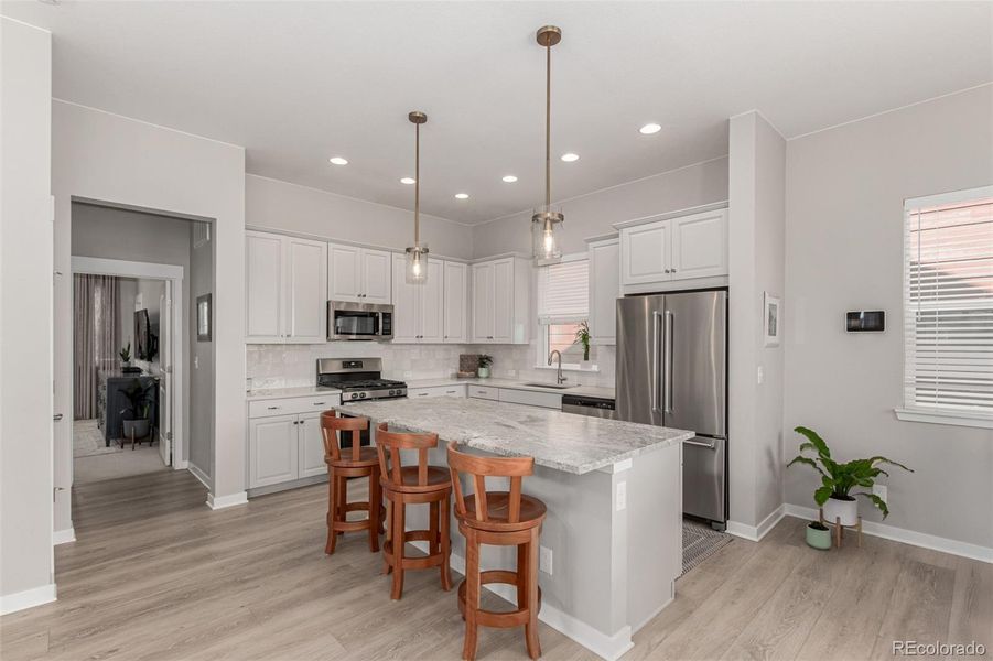 Second floor kitchen with large island Second floor kitchen with large island