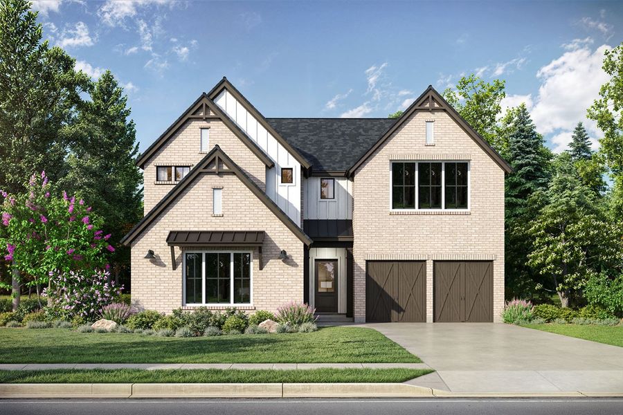Representative exterior photo of a completed home built from the Malibu by Landon Homes in Fields - Brookside North, Frisco, TX (Image 6). Representative exterior photo of a completed home built from the Malibu by Landon Homes in Fields - Brookside North, Frisco, TX (Image 6).