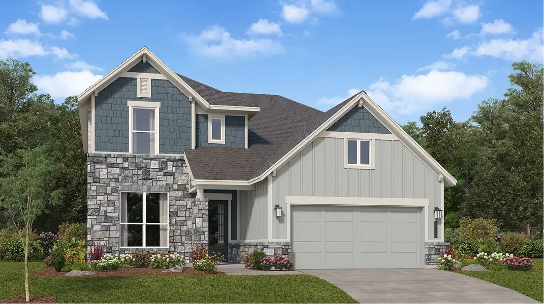 Front exterior of a new home in COLTON, Montgomery, TX, highlighting curb appeal (Image 1). Front exterior of a new home in COLTON, Montgomery, TX, highlighting curb appeal (Image 1).