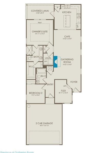 2D floor plan layout of this home in Sun City Peachtree, Griffin, GA (Image 3).