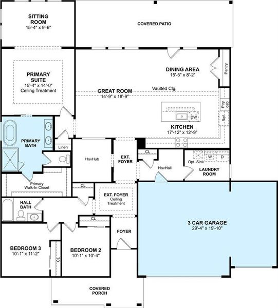 The Aberdeen II floor plan by K. Hovnanian Homes. 1st Floor shown. *Prices, plans, dimensions, features, specifications, materials, and availability of homes or communities are subject to change without notice or obligation.