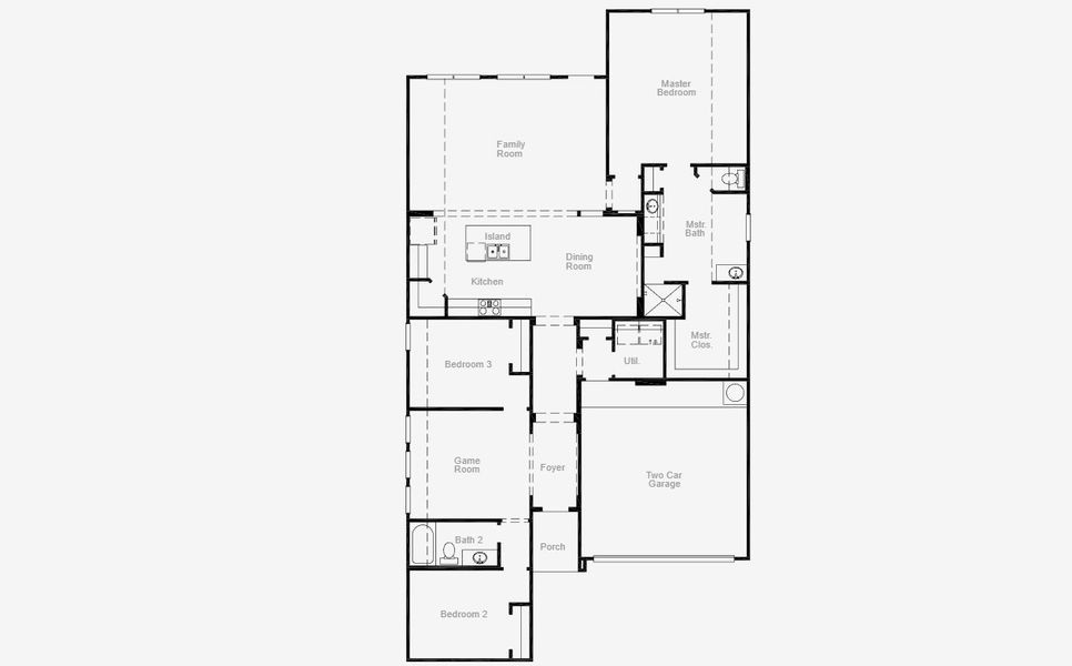 2D floor plan layout for the Christoval by Coventry Homes in Pecan Square 50', Northlake, TX (Image 3).