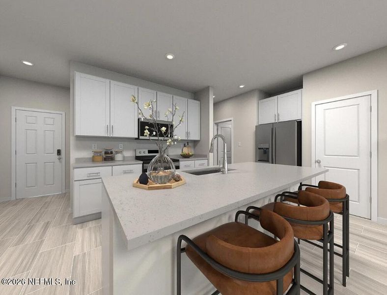 Furnished interior view inside a new home in The District at Oakleaf - The Grove, Middleburg (Image 5).