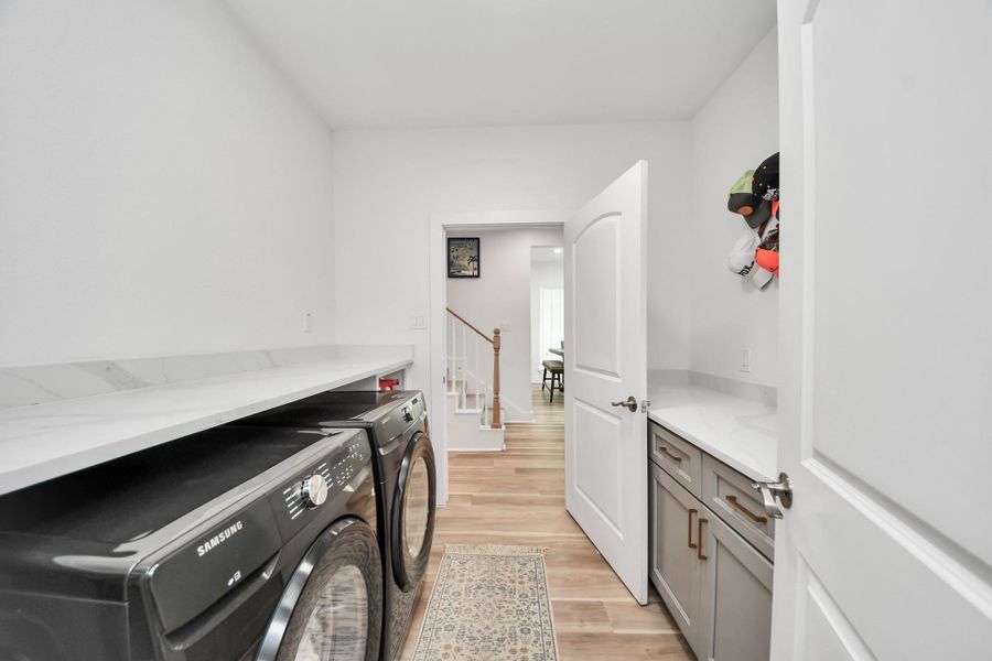 From Primary closet you can easily access the utility and laundry room that then connects back out to the main back hallway. From Primary closet you can easily access the utility and laundry room that then connects back out to the main back hallway.