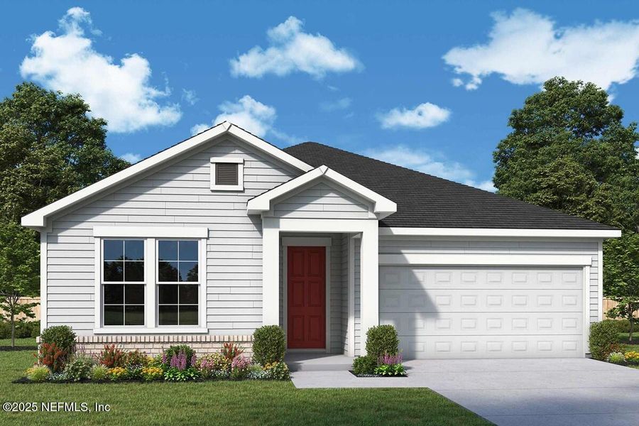 Front exterior of a new home in , Yulee, FL, highlighting curb appeal (Image 1). Front exterior of a new home in , Yulee, FL, highlighting curb appeal (Image 1).