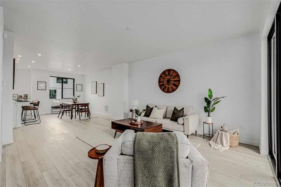 Furnished interior view inside a new home in The Hub at Virginia Village, Denver (Image 8). Furnished interior view inside a new home in The Hub at Virginia Village, Denver (Image 8).