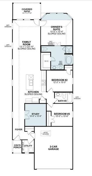 2D floor plan layout of this home in Magnolia Ridge, Magnolia, TX (Image 3).