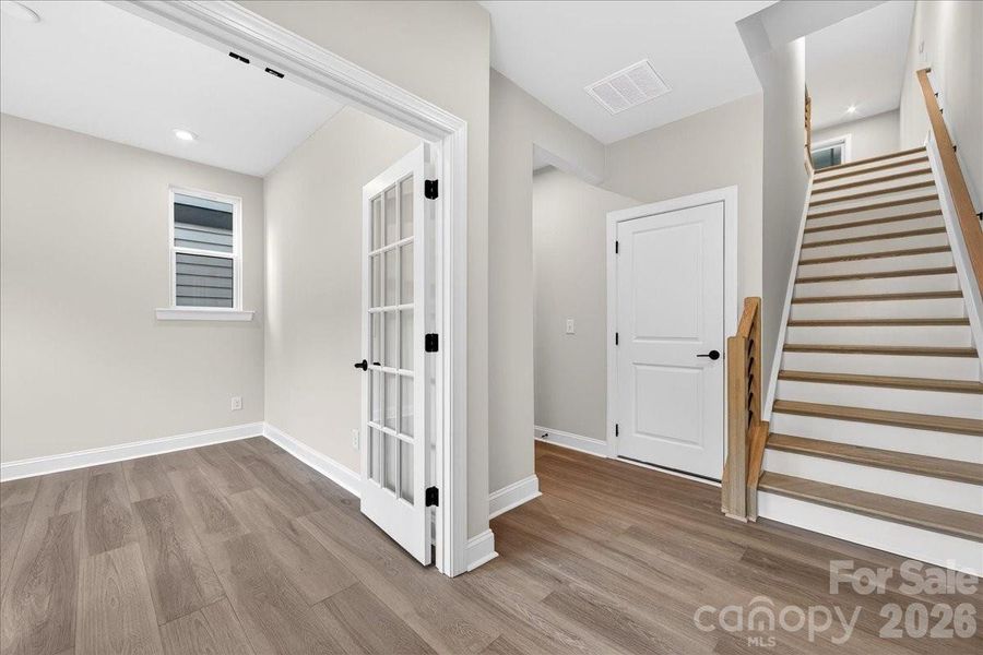 Flex space featuring  french doors