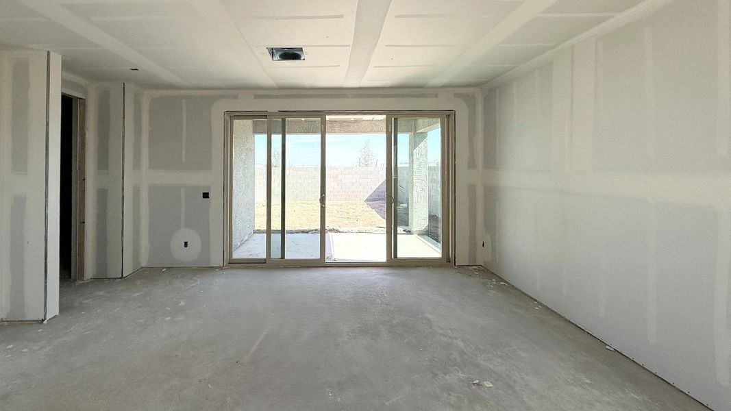 Great room with upgraded 4 panel slider