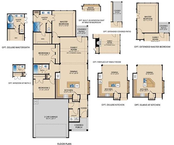 2D floor plan layout for the Corrigan by Pacesetter Homes in Elevon, Lavon, TX (Image 5).
