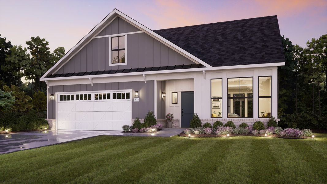 Representative exterior photo of a completed home built from the Palazzo by Epcon Communities in The Courtyards at Redbud Lane, Holly Springs, GA (Image 27).