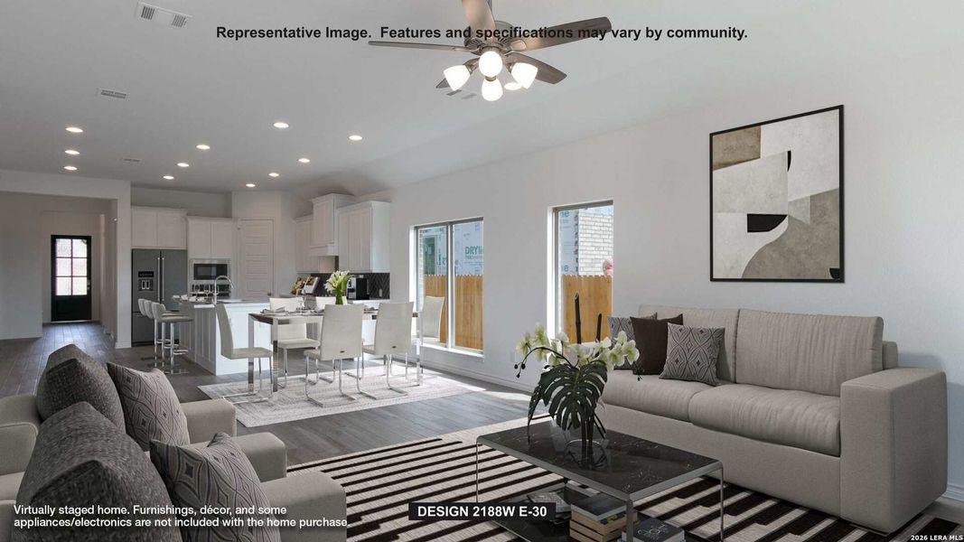 Furnished interior view inside a new home in Veramendi, New Braunfels (Image 3). Furnished interior view inside a new home in Veramendi, New Braunfels (Image 3).