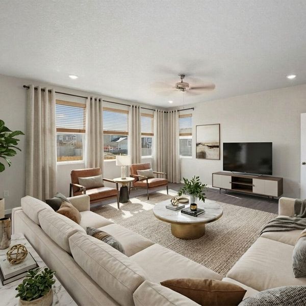 Furnished interior view inside a new home in Ridge at Lorson Ranch, Colorado Springs (Image 5). Furnished interior view inside a new home in Ridge at Lorson Ranch, Colorado Springs (Image 5).