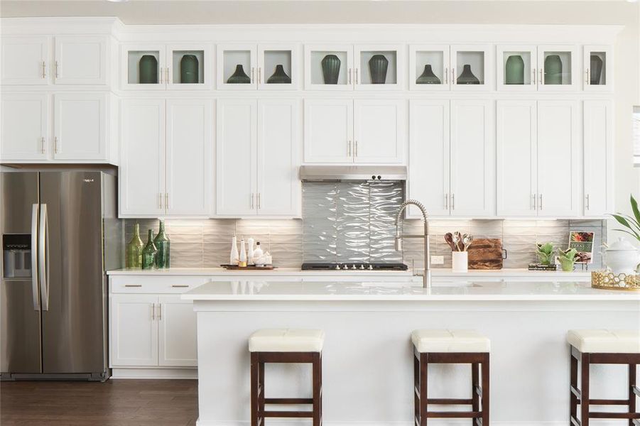 White stacked cabinets