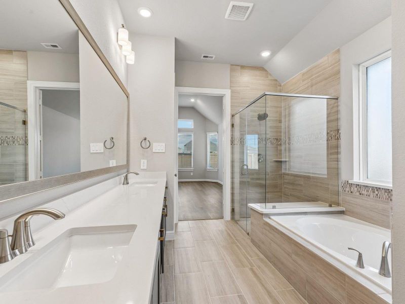 Furnished interior view inside a new home in Massey Oaks - Estate Series, Pearland (Image 13).