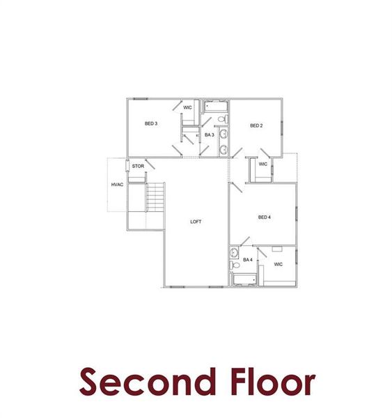 2D floor plan layout of this home in Rosewood Lake Preserve, Hoschton, GA (Image 7).