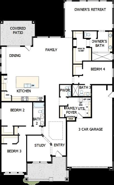 2D floor plan layout of this home in Meridian at Northpointe at Vistancia, Peoria, AZ (Image 5).