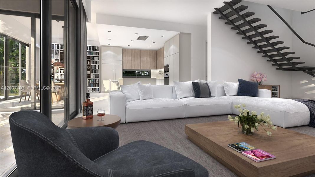 Furnished interior view inside a new home in , Miami (Image 4).
