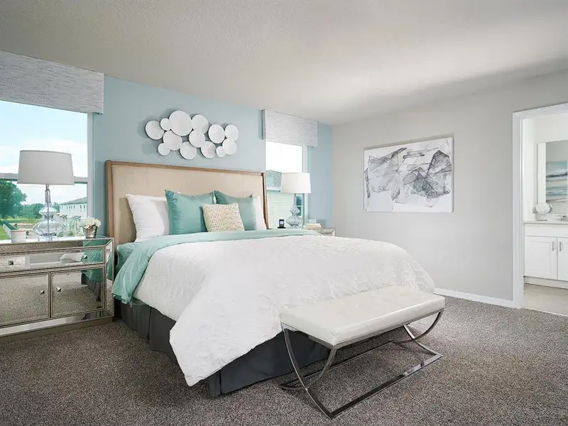 Furnished interior view inside a new home in The Meadow at Crossprairie Townes, St. Cloud (Image 3).