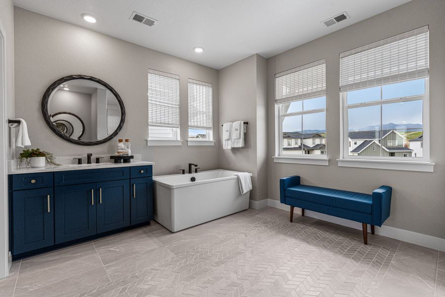 Furnished interior view inside a new home in Trailstone, Arvada (Image 29).