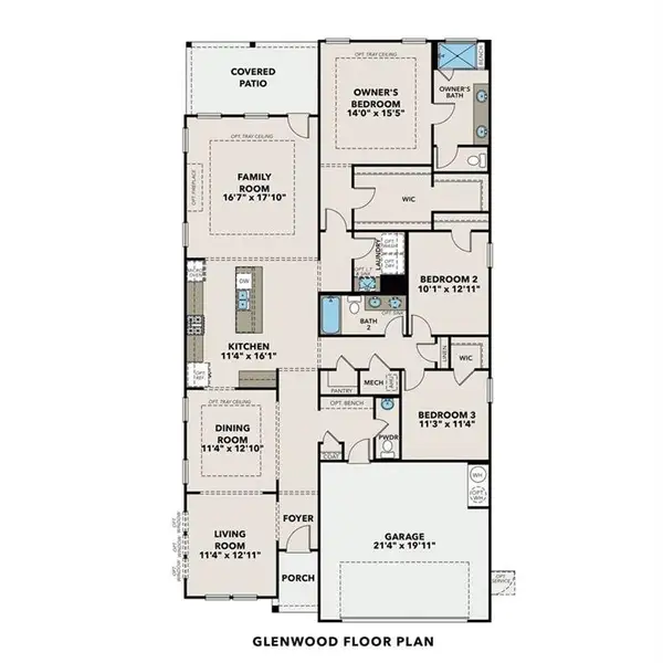 2D floor plan layout of this home in Kelly Preserve, Loganville, GA (Image 3).