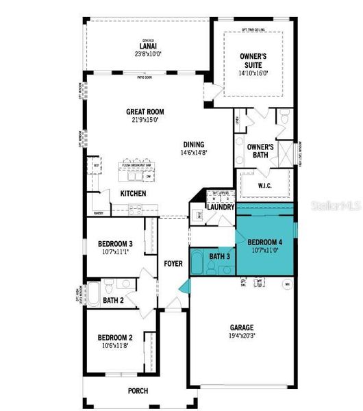 2D floor plan layout of this home in Windwater, Parrish, FL (Image 5).