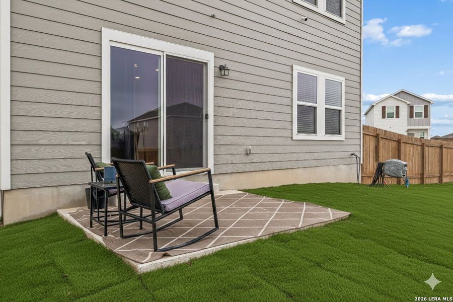 Exterior details and patio area of a home in Liberte, Converse (Image 4). Exterior details and patio area of a home in Liberte, Converse (Image 4).