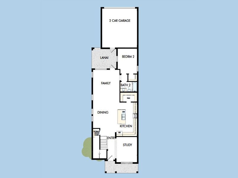 2D floor plan layout for the The Nagle by David Weekley Homes in Palmeras at Crossprairie – The Magnolia Collection, St. Cloud, FL (Image 3).