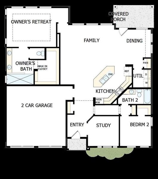 2D floor plan layout of this home in Elements at Viridian - Garden Series, Arlington, TX (Image 2).