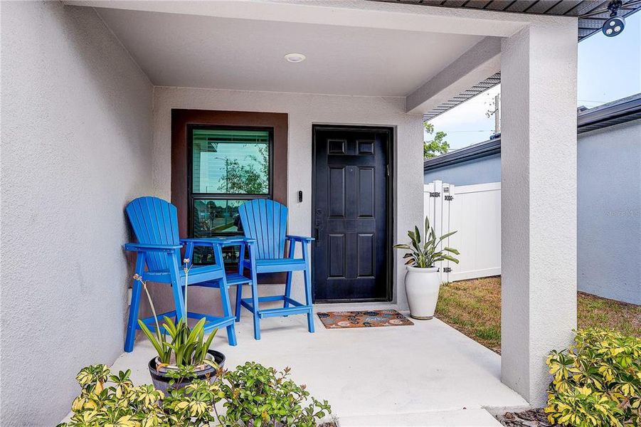 Exterior details and patio area of a home in The Crossing at Palm River, Tampa (Image 2). Exterior details and patio area of a home in The Crossing at Palm River, Tampa (Image 2).