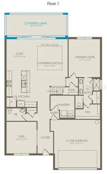 2D floor plan layout of this home in Hartford Terrace, Davenport, FL (Image 2).
