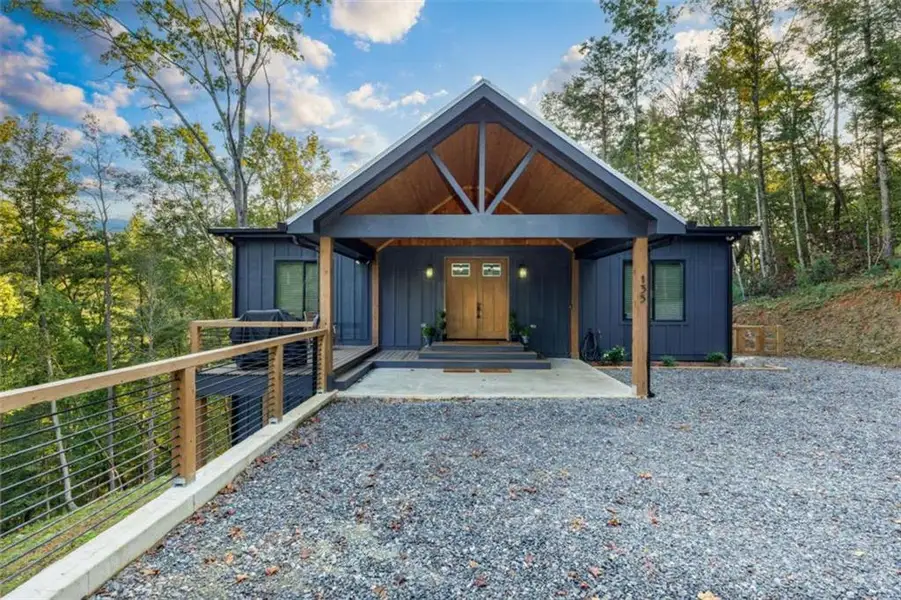 Front exterior of a new home in , Ellijay, GA, highlighting curb appeal (Image 1). Front exterior of a new home in , Ellijay, GA, highlighting curb appeal (Image 1).