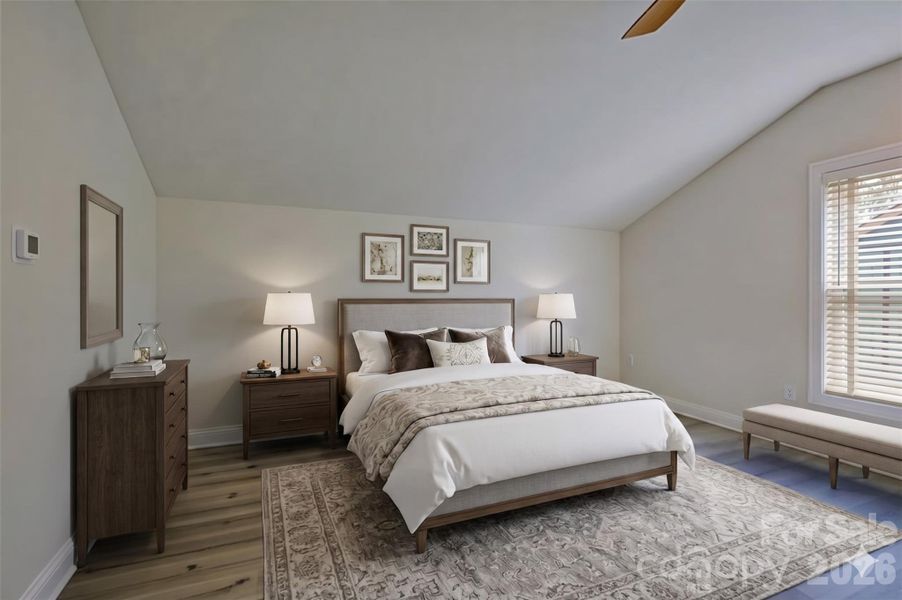 Virtually staged bedroom 1