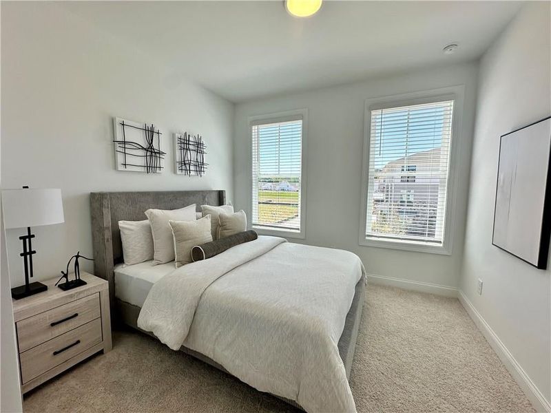 Guest Bedroom #2 with Full Private Bathroom *Photos Showcase Warm Wheat Design Collection from a different Staged Model Home Site